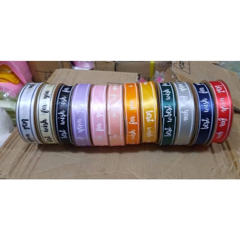 1 cuộn ruybang lụa in chữ2,5 cm