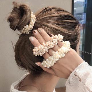 Dây Cột Tóc Đuôi Ngựa Đính Ngọc Trai Nhân Tạo Thanh Lịch Giá Đỡ