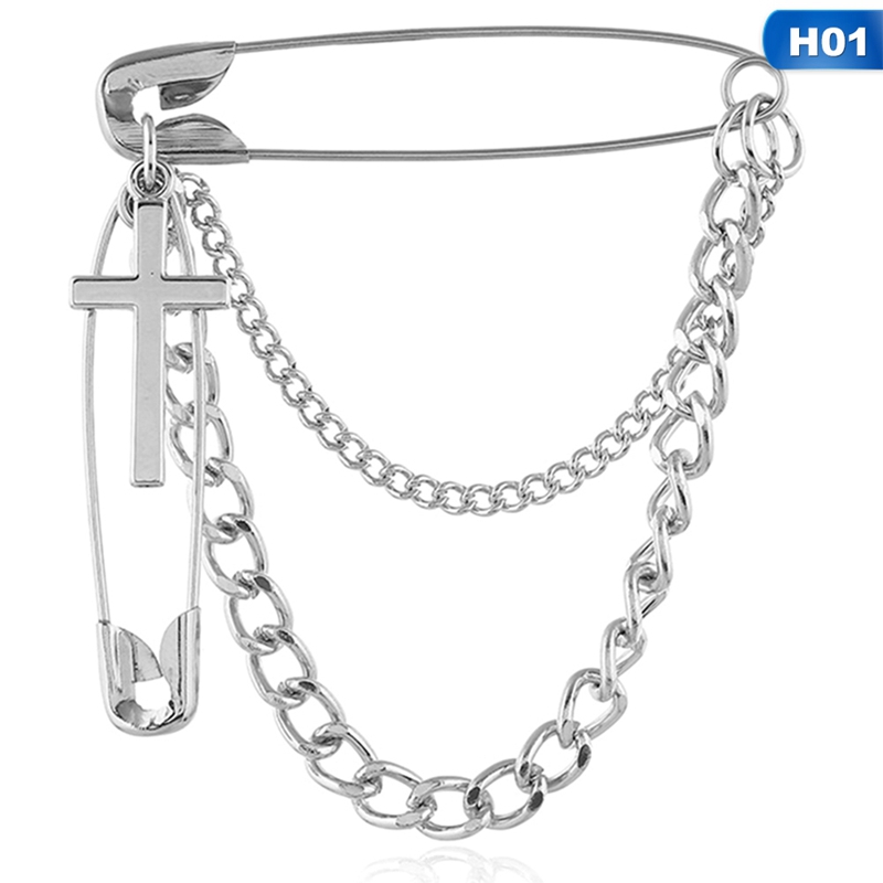 Ghim cài áo hình dáng chiếc chữ thập phong cách Hip Hop cá tính