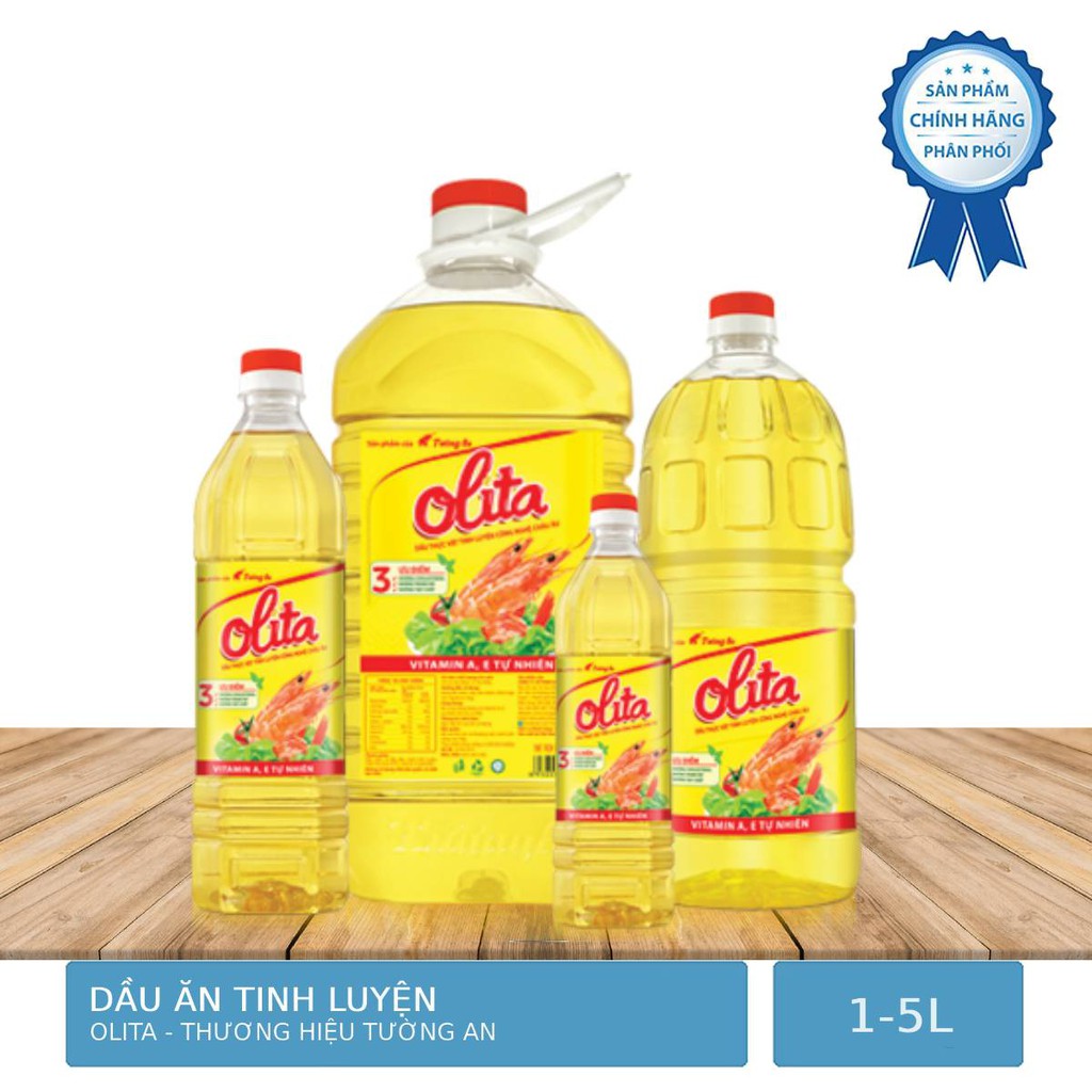 Dầu Ăn, Dầu Thực Vật Tinh Luyện Tường An Olita 2L