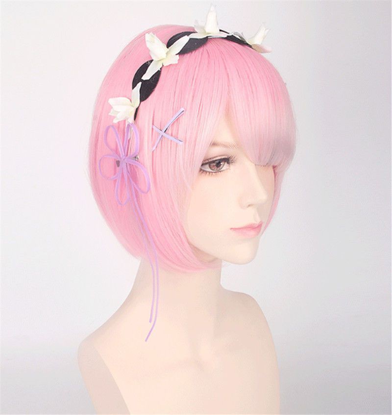 Anime Re:Zero kara Hajimeru Isekai Seikatsu Rem Full Cosplay Wig Wig Short Hair