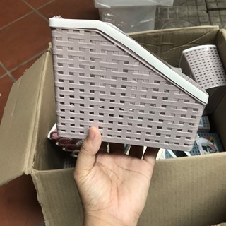 Khay nhựa tiện ích 3 ngăn_ Ống đựng đồ đa năng_ Khay đa năng 3 ngăn đựng đồ