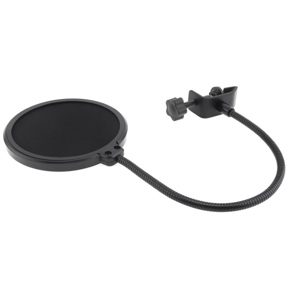 Double Layer Studio Microphone Flexible WindScreen Mask Mic Pop Filter Shield 155MM for Speaking Recording Accessories