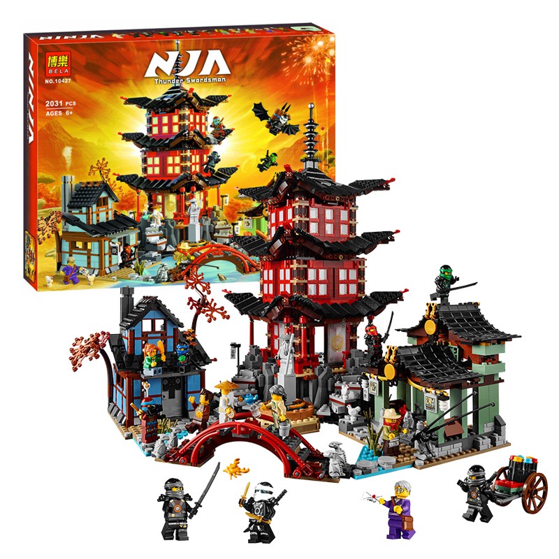 Đồ chơi lắp ráp Lego Ninjago Bela 10427 Season Phần 4 Ngôi Đền Ninja ma xếp hình Minifigures Kai Cole Lloyd Nya Jay Nya