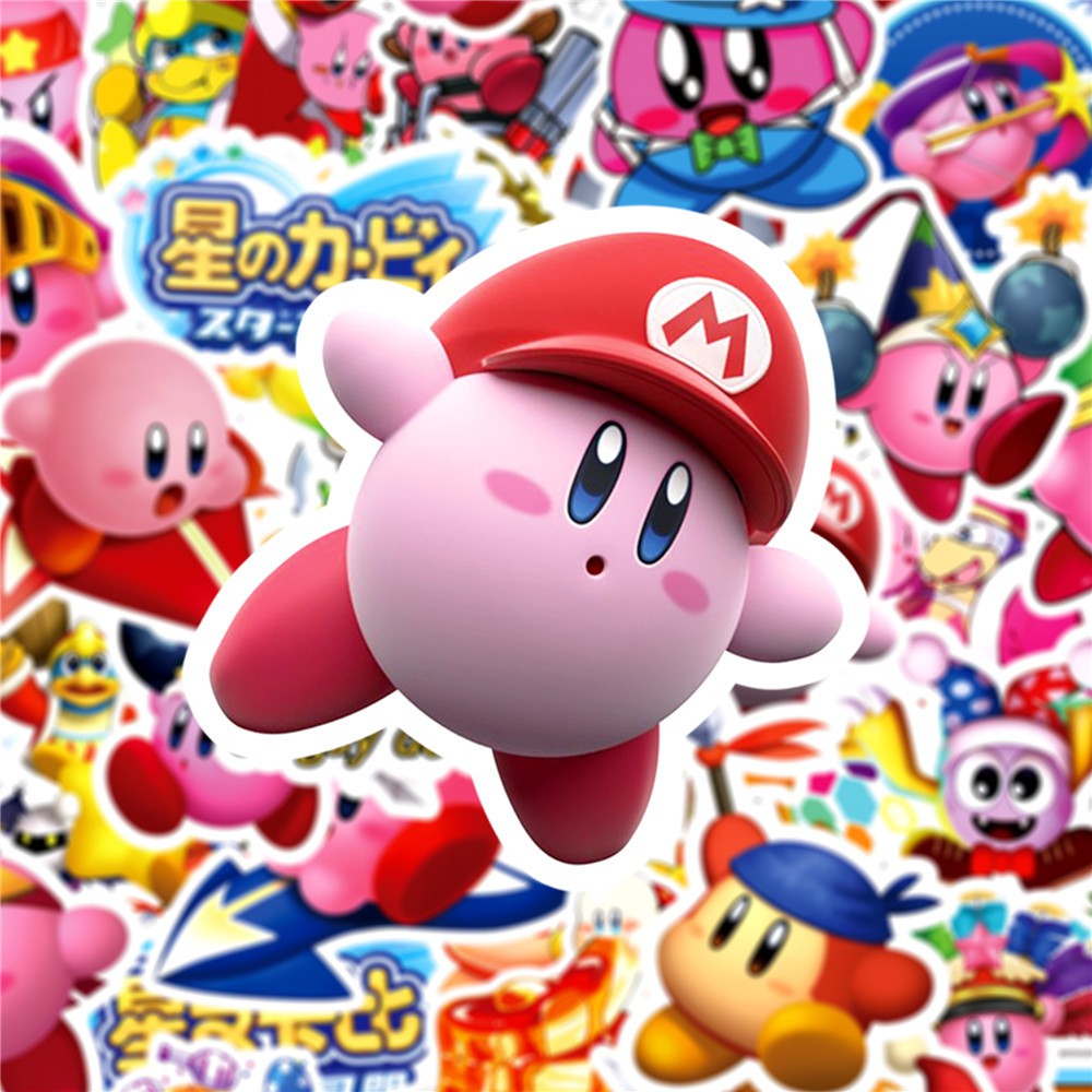 Set 50 miếng sticker dán trang trí hình game Kirby đáng yêu