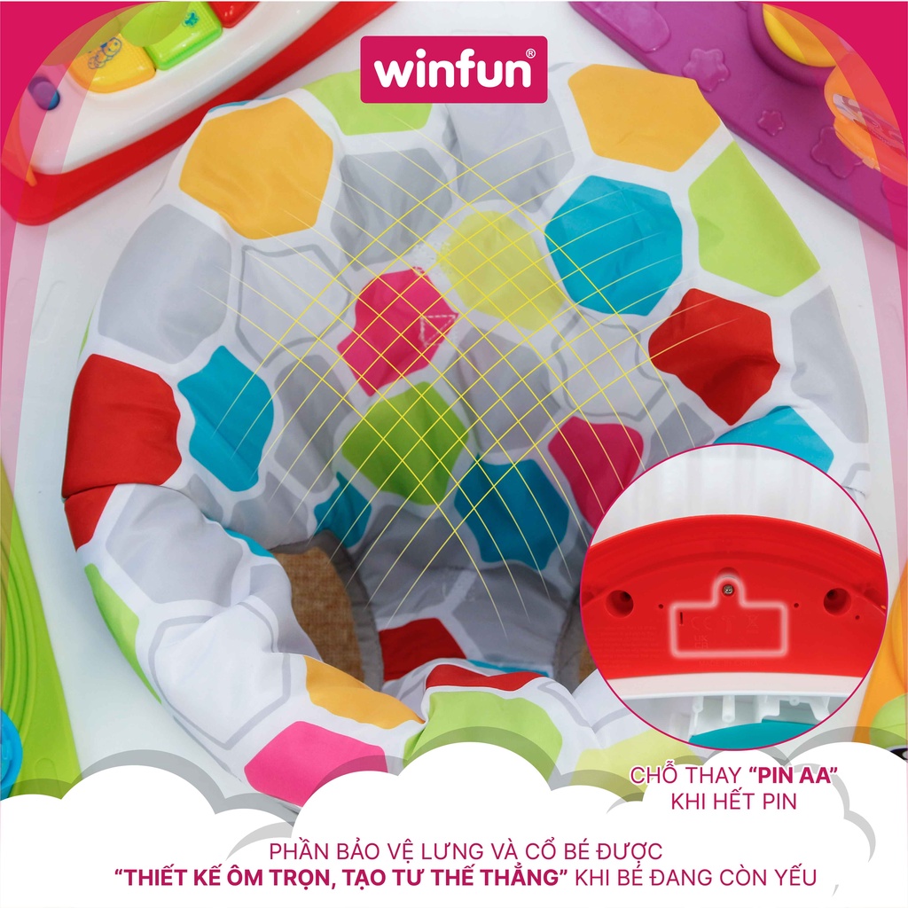 Bàn nhạc tập đứng đa năng 2 trong 1 cho trẻ từ 6 đến 36 tháng, cùng bé khám phá thế giới Winfun 700000