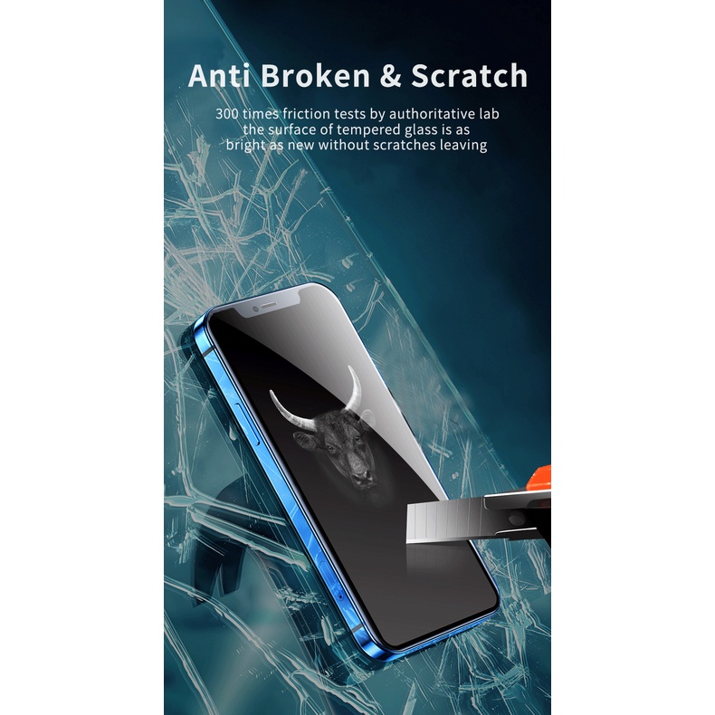 Kính Cường Lực / Chống Vân Tay / Chống Nhìn Trộm Mipow Kingbull Premium HD Cho iPhone 14 / 13 Pro Max / 13 Pro / 13