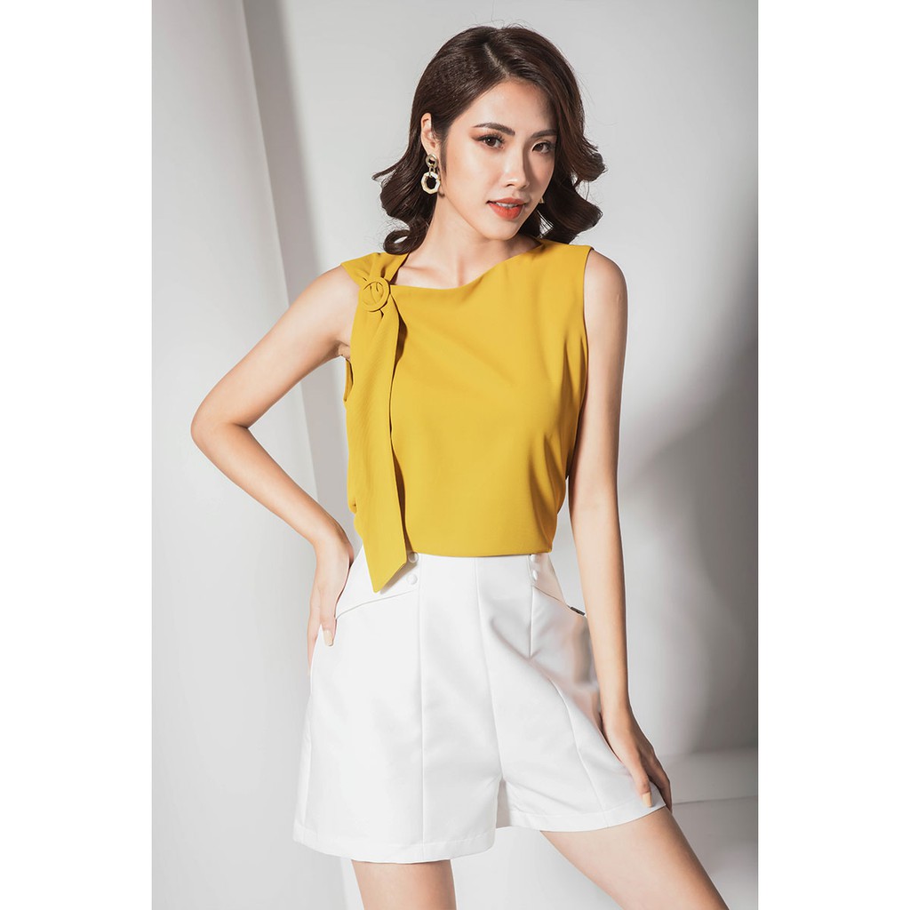 Áo sơ mi SN cổ chéo vạt bong LEIKA