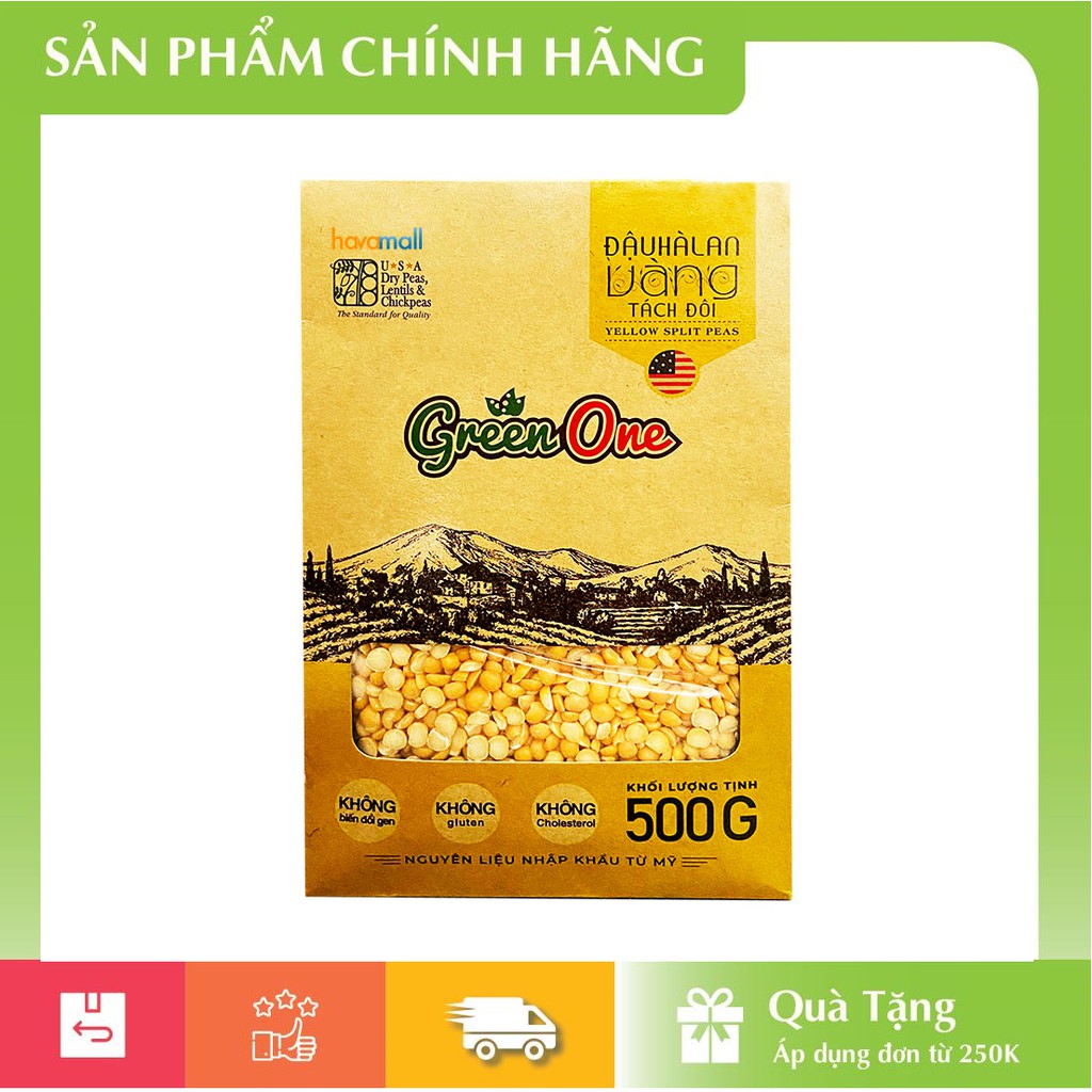 [HÀNG CHÍNH HÃNG] Đậu Hà Lan Vàng Hữu Cơ Tách Đôi Hộp Giấy – Yellow Split Peas Organic Paper Bag 500gr