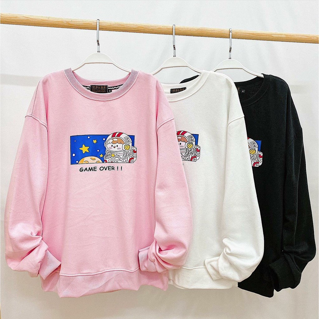 Áo Sweater Nỉ GAME OVER RORO Form Rộng Ulzzang (Ảnh Thật)