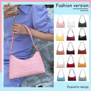 Túi xách da PU vân da cá sấu màu trơn phối khóa kéo phong cách cổ điển cho nữ