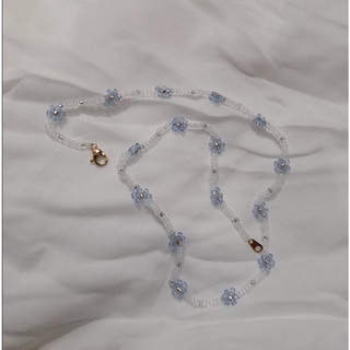 Vòng cổ chocker, vòng tay và nhẫn hạt cườm hình hoa cúc họa mi handmade màu pastel xinh xắn