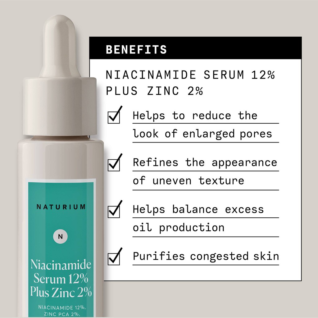 Serum Niacinamide Naturium 12% Plus Zinc 2% Tinh chất trắng da, xóa tàn nhang, kiềm dầu, kích thích collagen