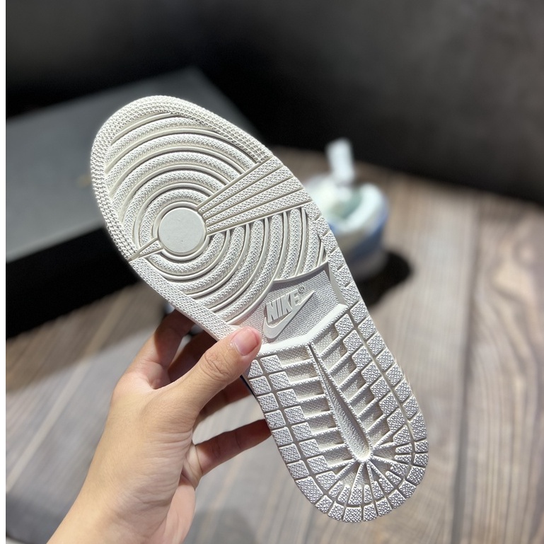 Giày Jodan paris xanh kem thấp cổ,giày JD 1 milan xanh nỉ cao cấp full bill box