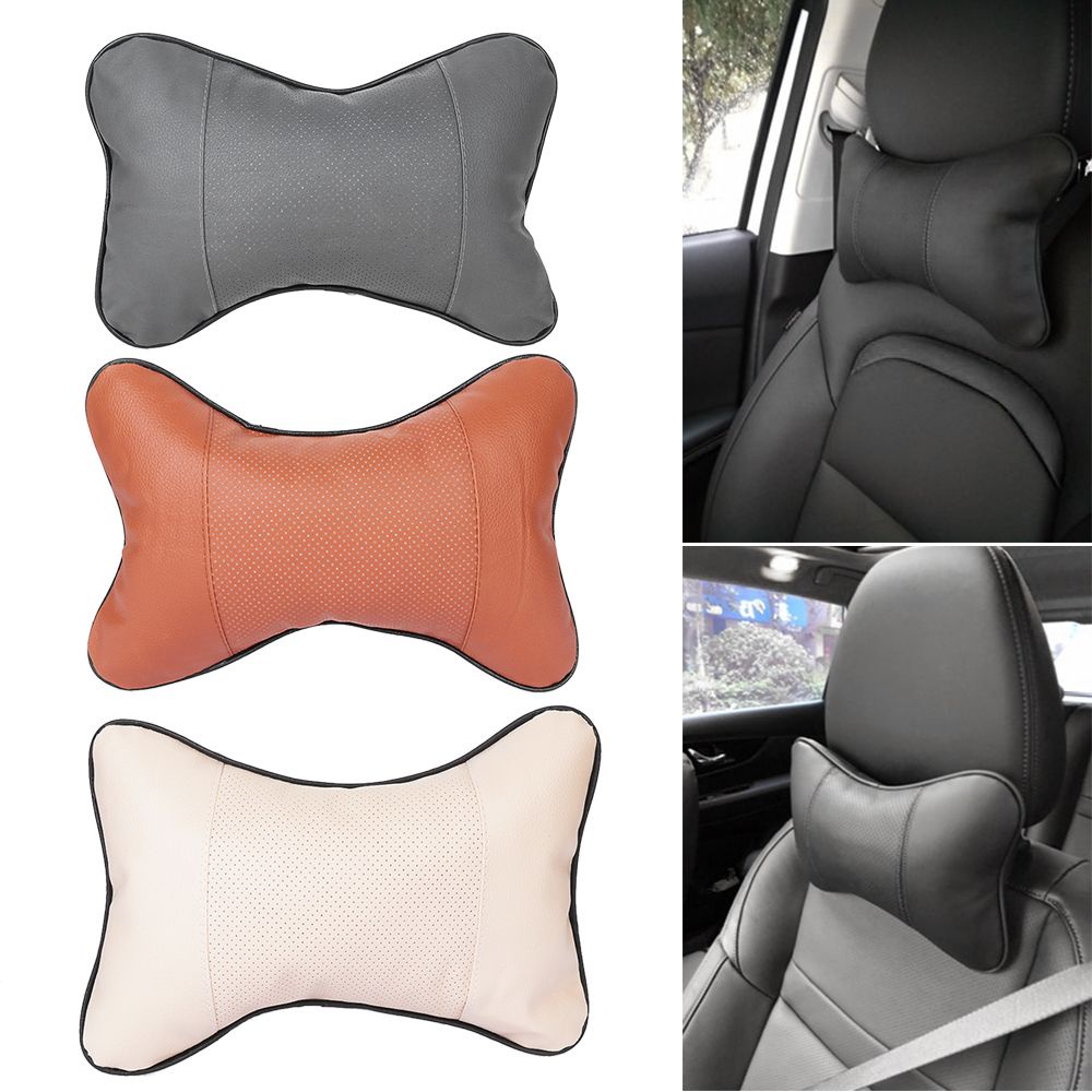 Đệm tựa đầu và cổ bằng cotton bọc da thoải mái nhiều màu thời trang cho ghế xe hơi