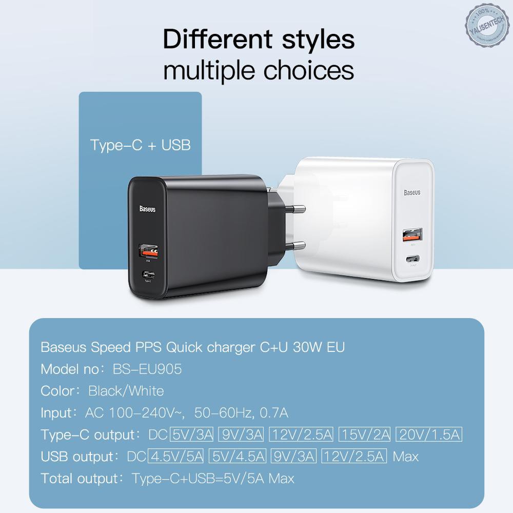 Cốc Sạc Nhanh Qc3.0 30w Eu Pd3.0 100-240v Xiaomi