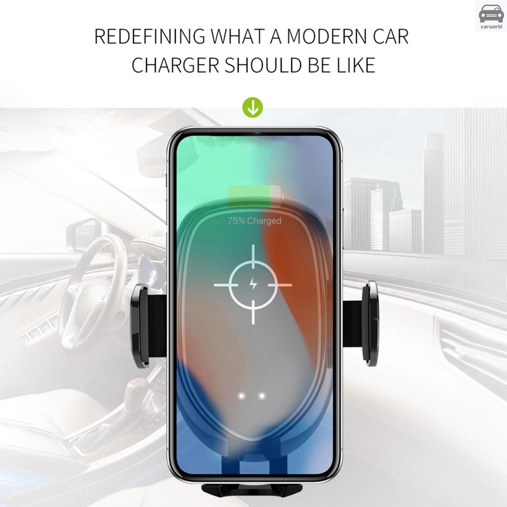 Gentl 10W Wireless Charger Car Infrared Sensing Automatic Retractable Clip Fast Charging Compatible for iPhone 12Pro Max /12/SE/11 Pro Max/11/XS Max/XS/XR/X/8/8Plus