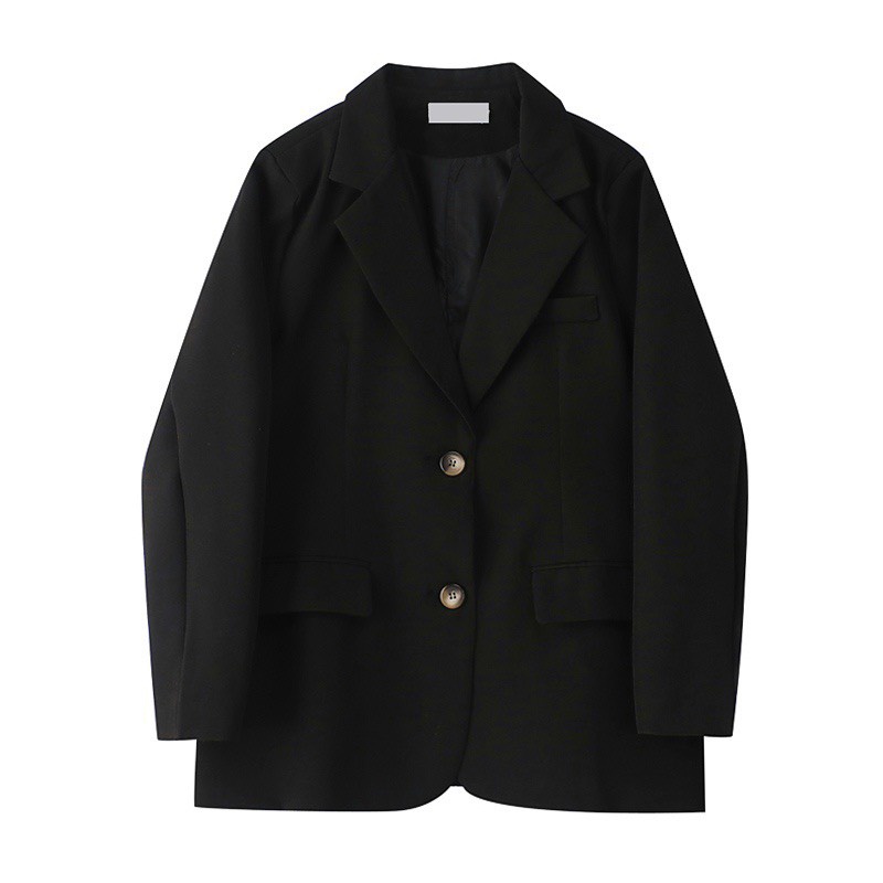 Áo Khoác Blazer Vest Nữ Độn Vai Dáng Dài Hai Cúc Phong Cách Hàn Quốc Thời Trang Sugal AO KHOAC NU 008