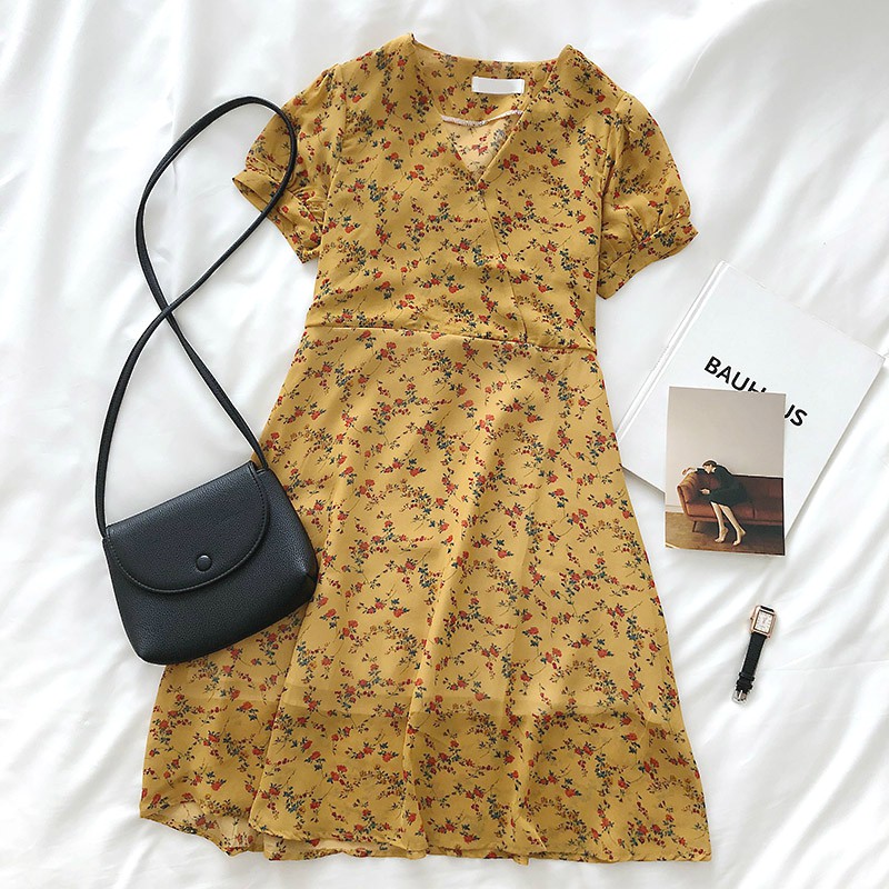 ĐẦM HOA CỔ CHÉO - florafashionvn