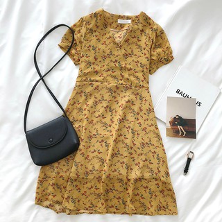 Đầm hoa cổ chéo - florafashionvn