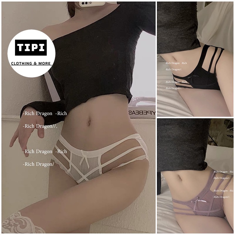 Quần lót ren nữ gân tăm đan dây Butterfly B4-07