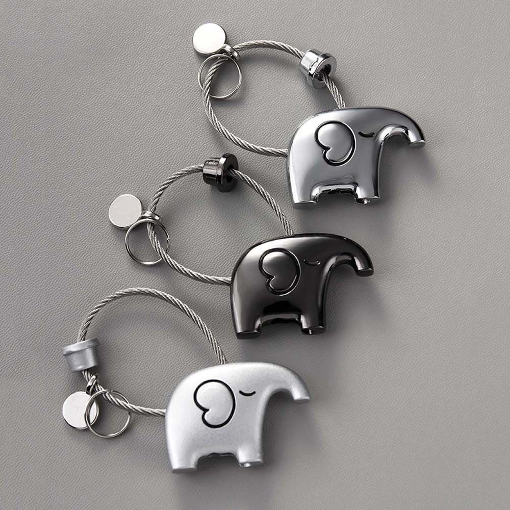 Móc khóa dây kim loại hình chú voi dễ thương dành cho cặp đôi