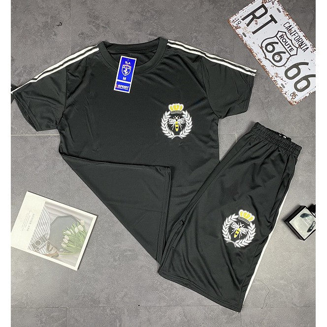 Đồ Bộ Hè Nam - Bô Thể Thao Nam Cộc Tay Chất Thun Lạnh In Logo ong. vương miệng  - BN08 | BigBuy360 - bigbuy360.vn