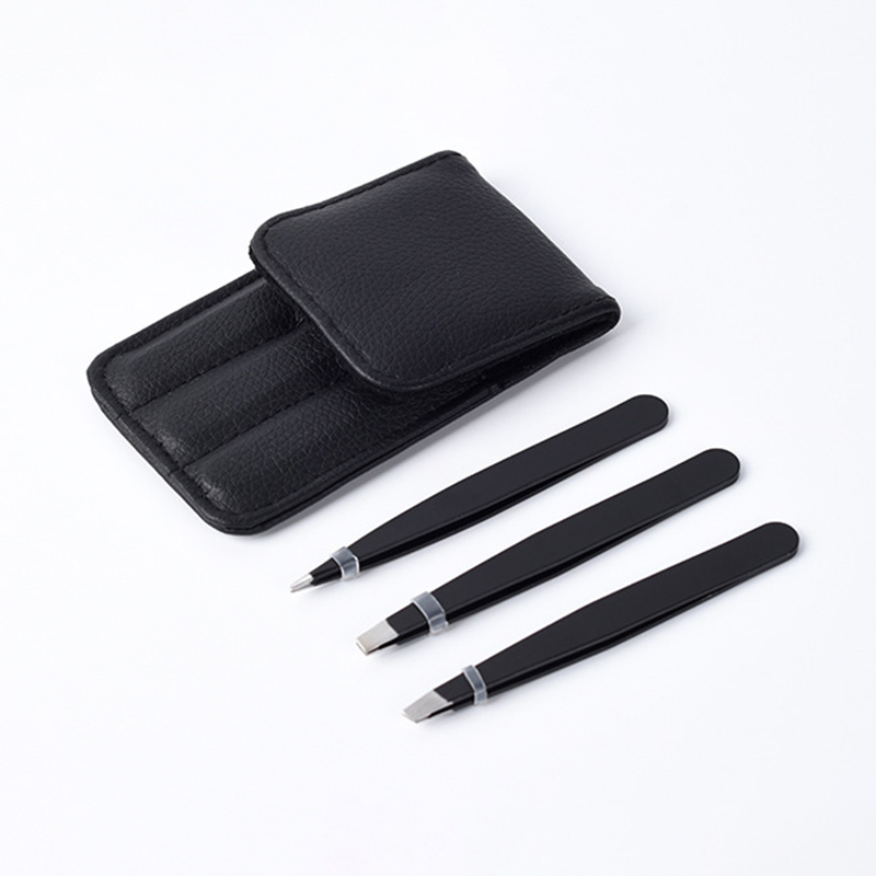 [Hàng mới về] Set 3 Nhíp Nhổ Lông Mày Bằng Thép Không Gỉ Nhỏ Gọn Tiện Dụng