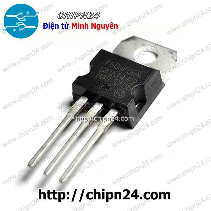 [2 CON] Mosfet 60NF06 TO-220 60A 60V Kênh N (STP60NF06 P60NF06 60N06)