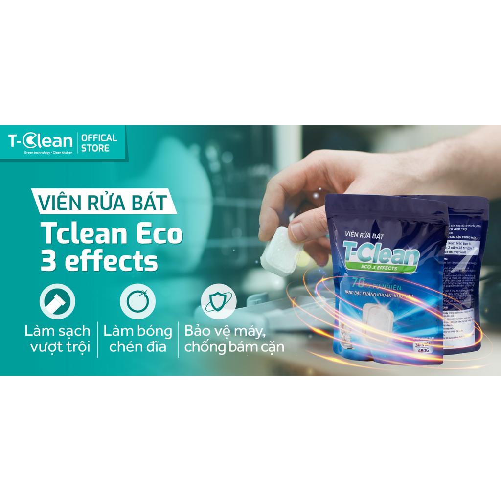 Viên rửa chén TClean - 30 Viên rửa bát dành cho máy rửa bát Nano Bạc kháng khuẩn, khử mùi