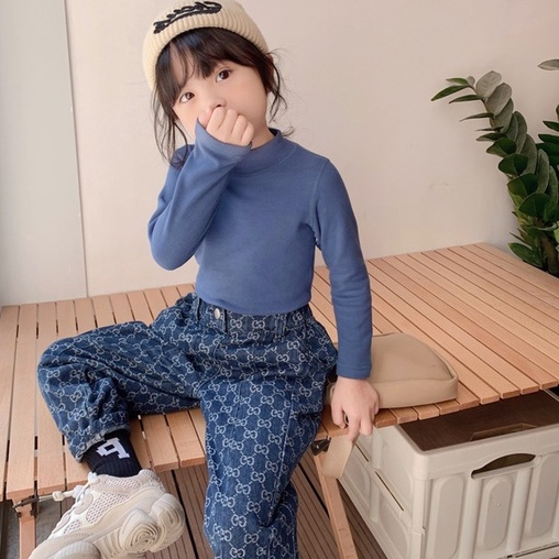 Quần Jeans Dài Ống Đứng Thời Trang Cho Bé Gái