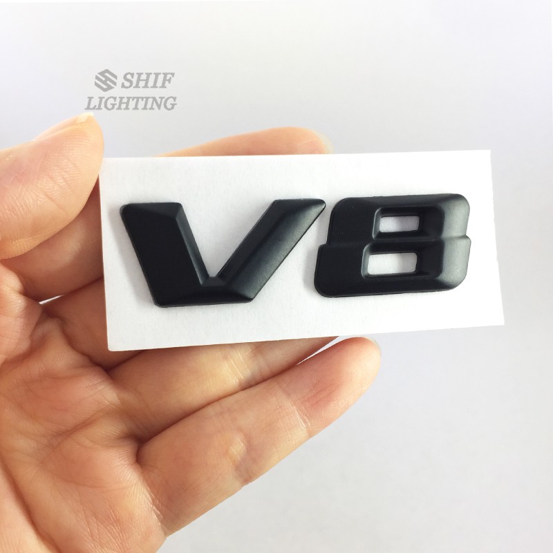 Logo V8/V12 bằng kim loại dán xe hơi Mercedes Benz Turbo