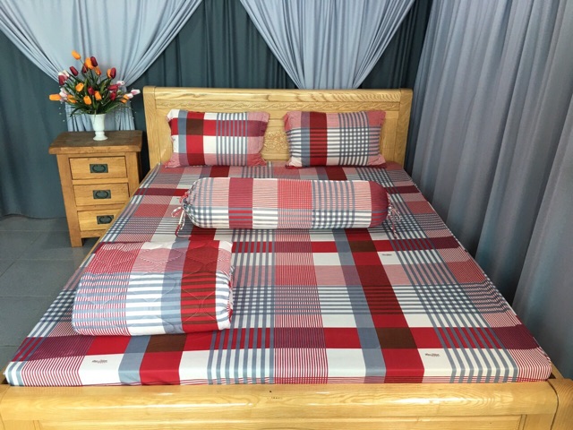 Bộ drap thun❤️FREESHIP❤️ga thun lạnh - drap thun Hàn Quốc mẫu sọc  ( 1 ga, 3 áo gối)