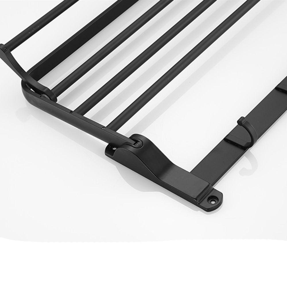 YNATURAL Giá Treo Khăn Tắm Màu Đen Kèm Móc Tiện Dụng