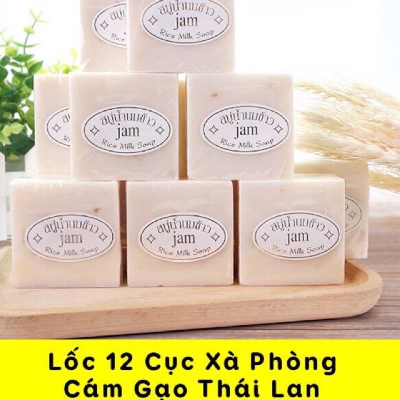 1 Lốc 12 Cục Xà Phòng Gạo Thái Lan Jam Rice Milk Soap | BigBuy360 - bigbuy360.vn