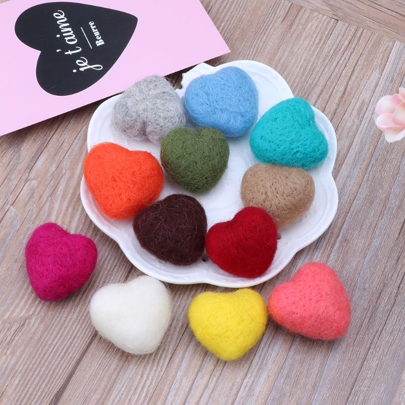 Búp Bê Vải Len Nỉ Hình Trái Tim Làm Đạo Cụ Chụp Ảnh Cho Bé Sơ Sinh DIY