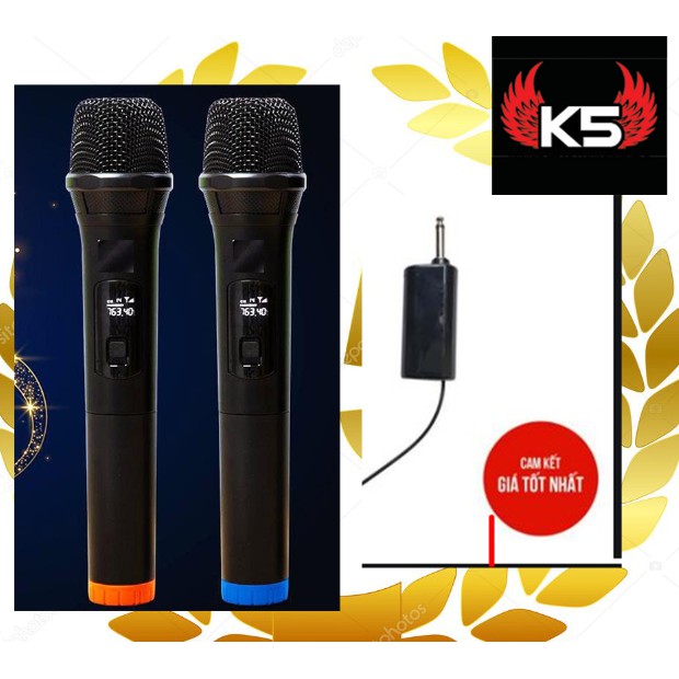 Micro Không Dây Đa Năng K5 2 MÍC UHF tặng combo 60k  MUA 2 BỘ   GIẢM  15K