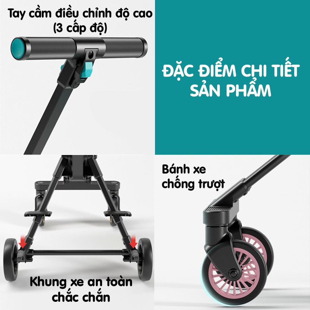 [Mã 267FMCGSALE giảm 8% đơn 500K] Xe đẩy đi dạo 2 chiều siêu gọn nhẹ Play Kids X1