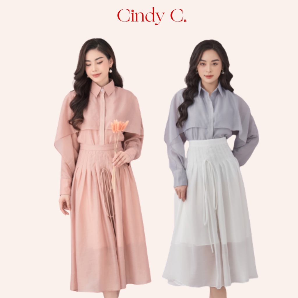 Áo Sơ Mi Dài Tay Và Chân Váy Elean CindyC Kiểu Dáng Thanh Lịch, Nữ Tính 547, 516