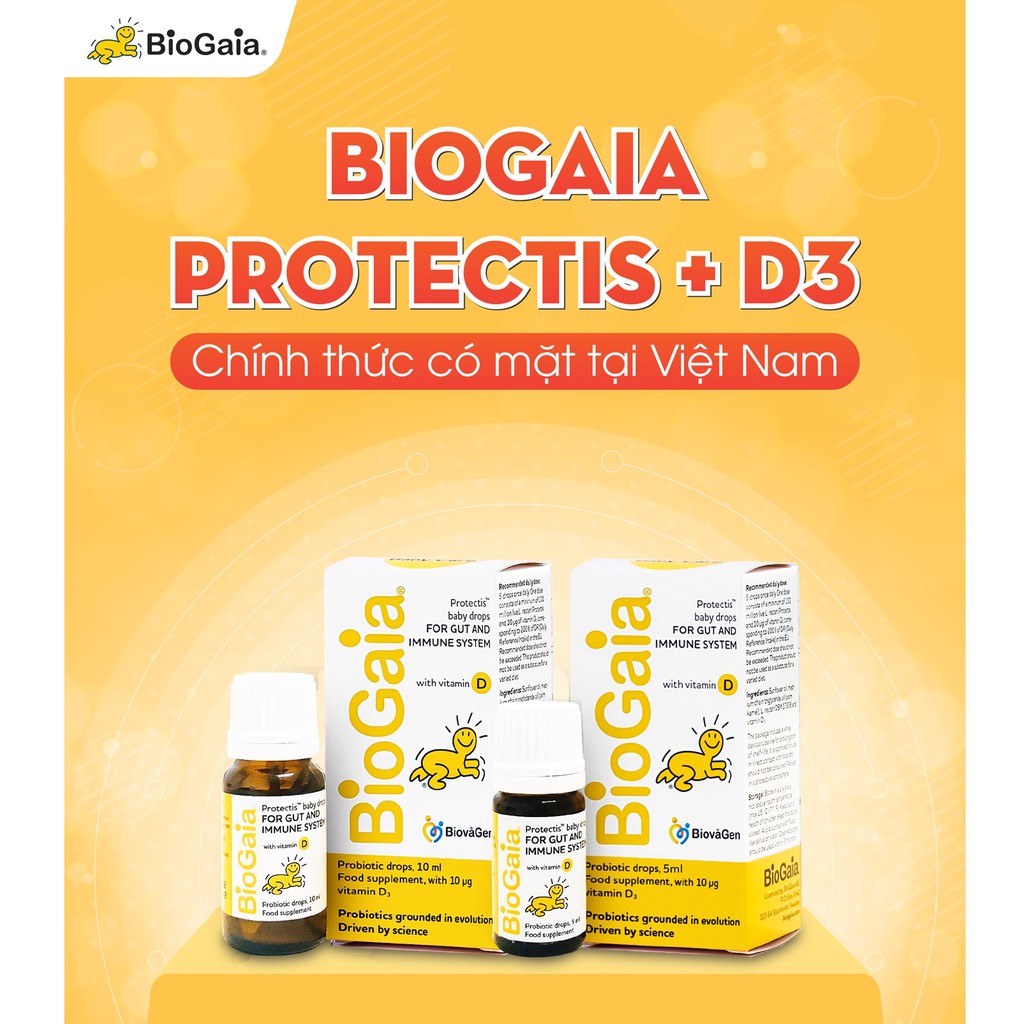 Men Vi Sinh Biogaia Kết Hợp Vitamin D3 - Tăng Cường Hấp Thu và Miễn Dịch, Giảm Nôn Trớ, Táo Bón, Ngăn Ngừa Còi Xương