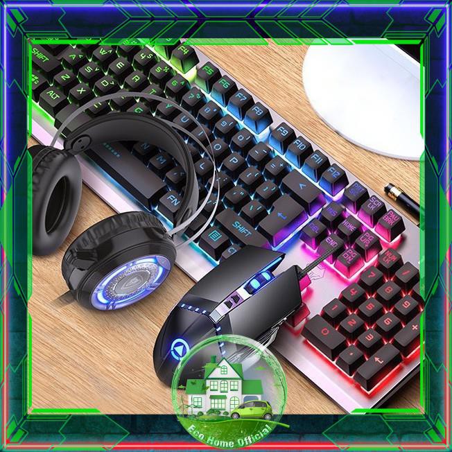 (Nháy Led Theo Nhạc) Combo Bộ Bàn Phím Giả Cơ K002 Black RGB - Tai nghe Gaming - Chuột Gaming - Pad Chuột ( BH 1 năm ) | BigBuy360 - bigbuy360.vn