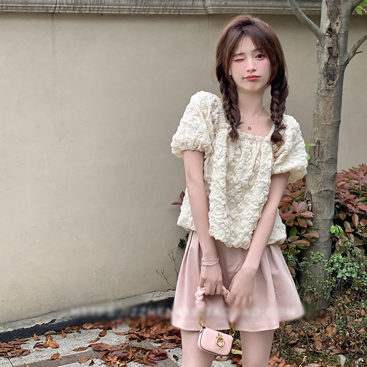 Áo Sơ Mi chiffon Tay Phồng Phong Cách Phương Tây Thời Trang Mùa Hè 2022 Mới Cho Nữ