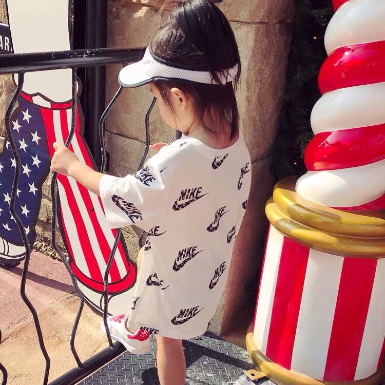 2023✿ Đầm Thun Ngắn Tay In Chữ Thời Trang Mùa Hè Hàn Quốc Hàng Mới Dành Cho Bạn Gái