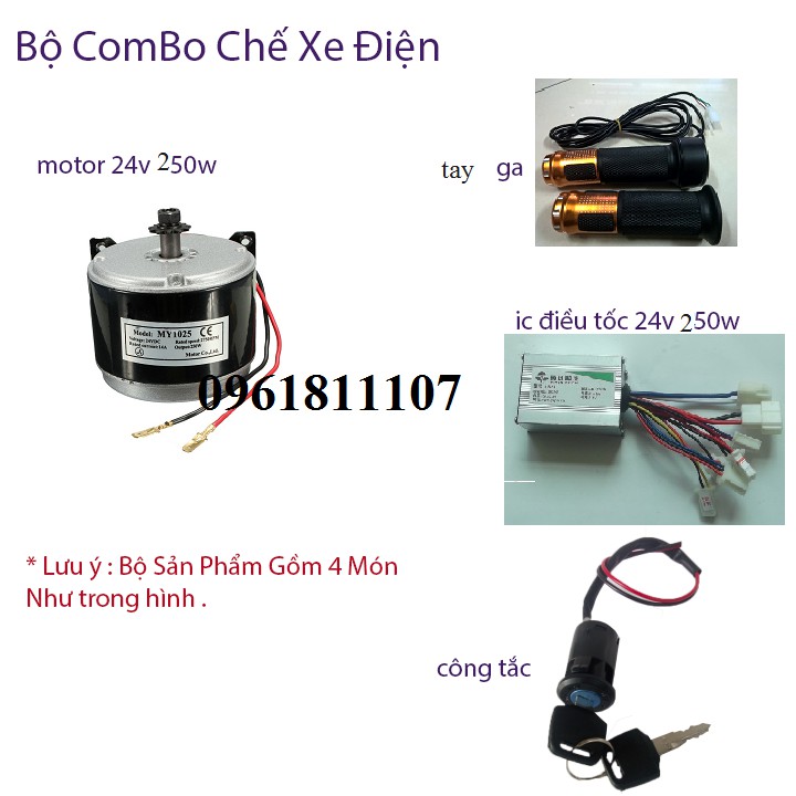 Combo chế xe điện motor 24v 250w