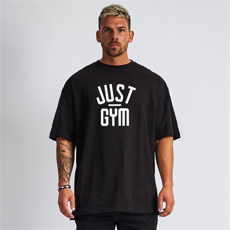 New Brand Casual Men's T-Shirts Fashion Men's Short Sleeved Printed Bodybuilding Shirt Workout Slim Fit Cotton Fitness Tee Top