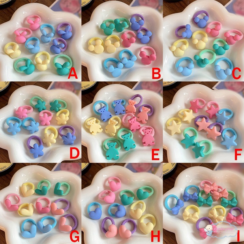 Dây Cột Tóc Cao Su Cỡ Nhỏ Họa Tiết Hoạt Hình Dễ Thương Cho Bé Gái