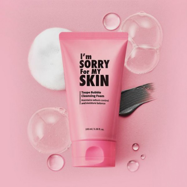 Sữa rửa mặt than tre làm sạch sâu I'm Sorry For My Skin Taupe Bubble Cleansing Foam 100ml