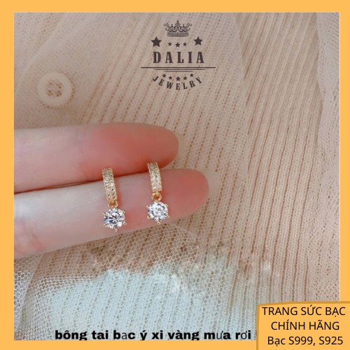 Bông tai bạc nữ DaLiA Jewelry hình mưa rơi cao cấp