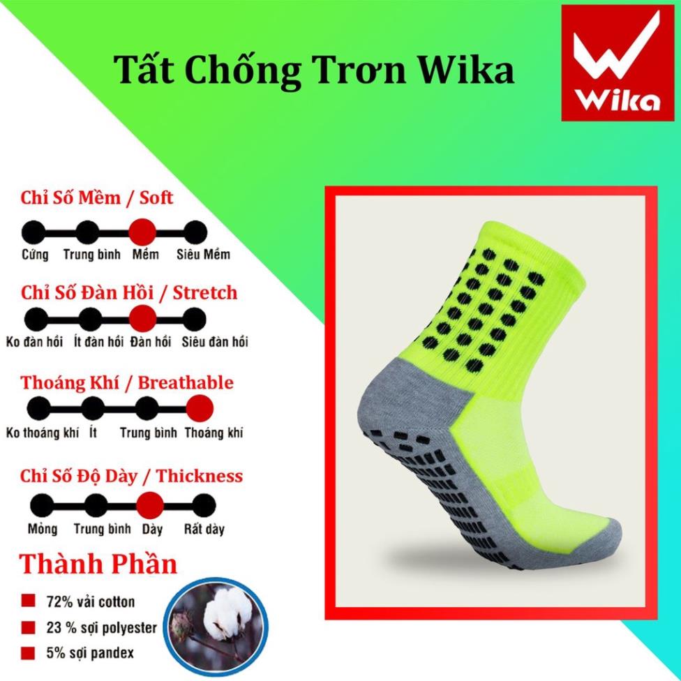 Tất đá bóng chống trơn chống trượt, Vớ đá banh, bóng đá thương hiệu Wika, hàng cao cấp sẵn hàng, chuyên bán sỉ.