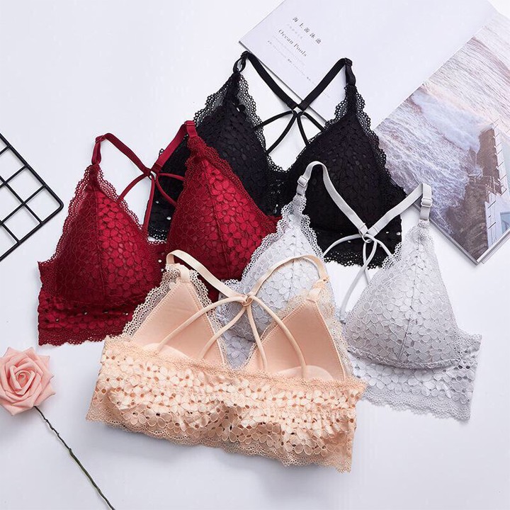 Áo bra ren hoa cao cấp dây chéo